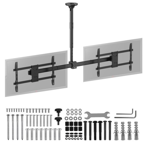 Uchwyt sufitowy dla dwóch TV Maclean, max. obciążenie 2x40kg, 34-60", max VESA 600x400, MC-111 B