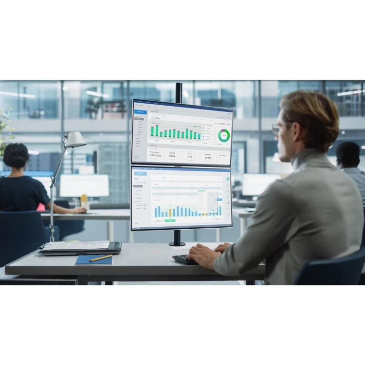 Ramię monitora Kensington do 32", 2TFT max.9kg, czarne Vertik