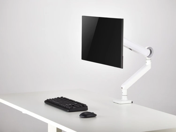 Uchwyt biurkowy do monitora biały detaliczny