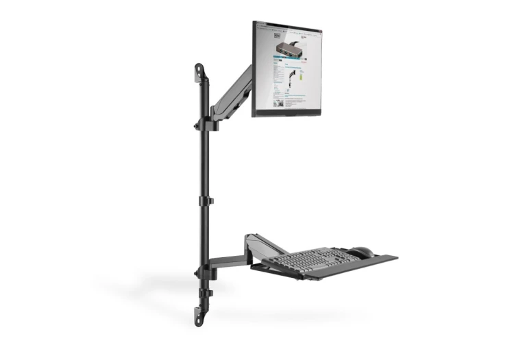 Ramię naścienne pojedyncze LCD+klawiatura, max.32"max. 8kg, uchylno-obrotowe