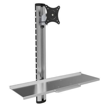 Techly ICA-PLW 01 uchwyt / stojak do monitorów 68,6 cm (27") Ściana Srebrny