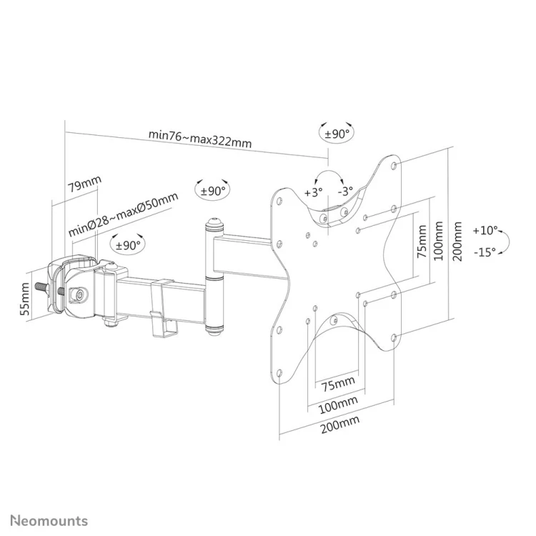 Uchwyt do telewizorów 42" Neomounts FL40-450BL12 106,7cm Czarny