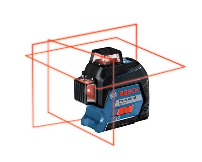 Bosch GLL 3-80 Professional Niwelator liniowy 30 m 630 - 650 nm (< 10 mW)