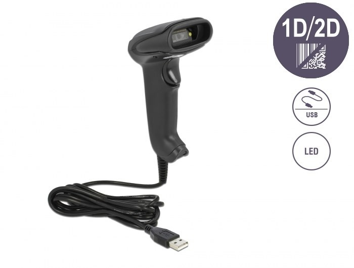 Skaner kodów kreskowych Delock USB 1D i 2D