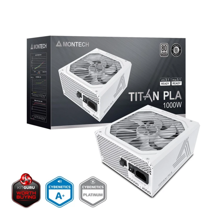 Montech TITAN PLA 1000W moduł zasilaczy 20+4 pin ATX ATX Biały