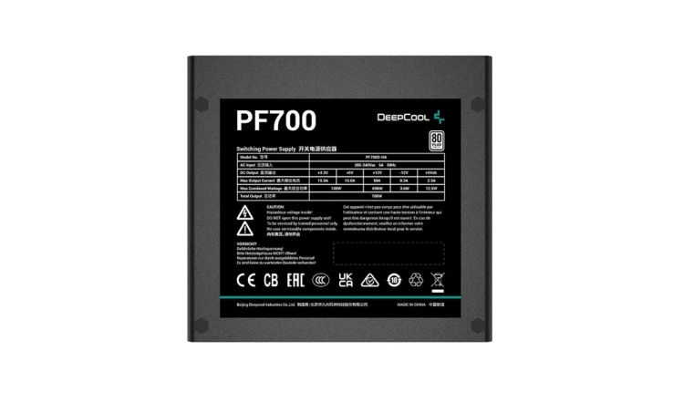 DeepCool PF700 moduł zasilaczy 700 W 20+4 pin ATX ATX Czarny