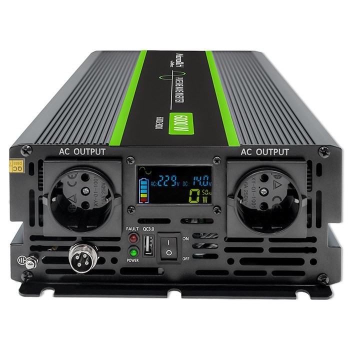 Przetwornica napięcia Monolith 3000W 6000W 24V na 230V Czysty Sinus LCD