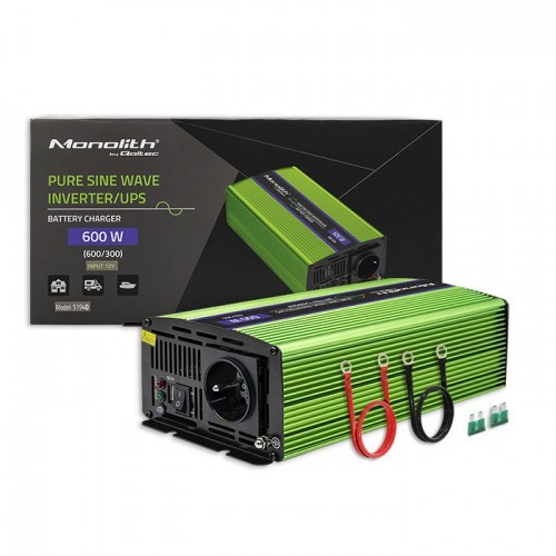 Qoltec Monolith adapter zasilający/ inwentor Automatyczna 600 W Zielony