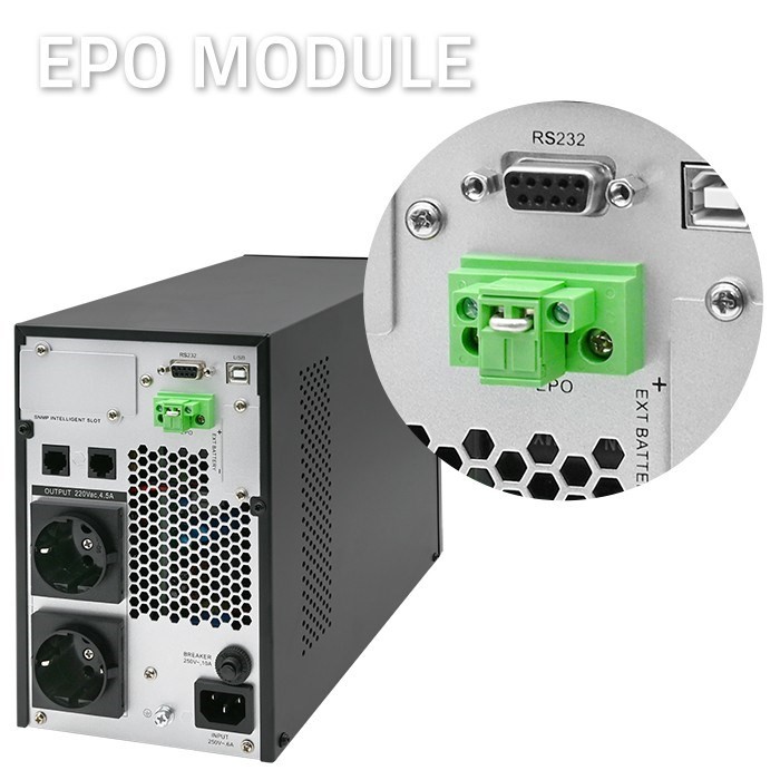 Qoltec Zasilacz awaryjny UPS 1kVA 1000W Power Factor 1.0 LCD EPO USB On-line