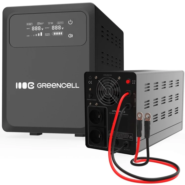 UPS ZASILACZ AWARYJNY Greencell PowerCore 1200VA 800W AVR 12VDC LCD
