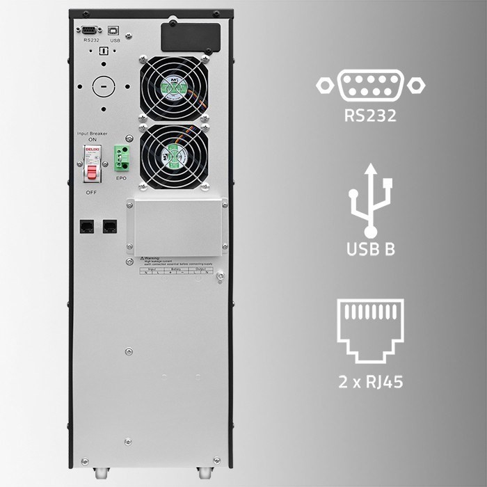 Qoltec Zasilacz awaryjny UPS | 6kVA | 6000W | Power Factor 1.0 | LCD | EPO | USB | On-line