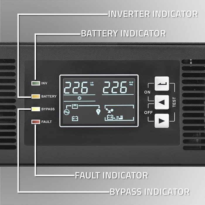 Qoltec Zasilacz awaryjny UPS do RACK 3kVA 3000W Power Factor 1.0 LCD EPO USB On-line