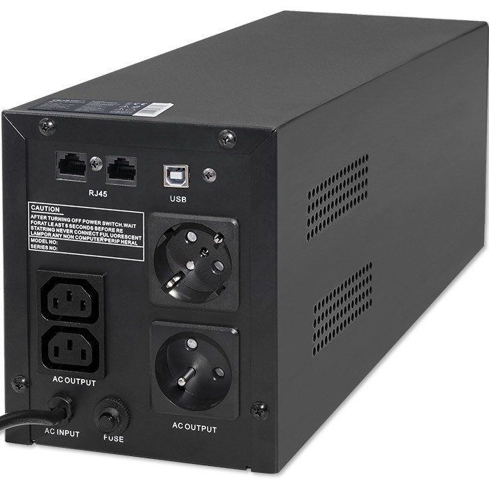 Qoltec 53777 zasilacz UPS Technologia line-interactive 2 kVA 1200 W 4 x gniazdo sieciowe