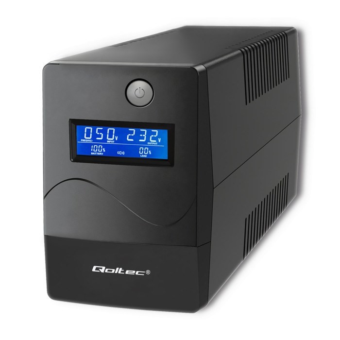 Zasilacz UPS Qoltec Monolith Podwójnej konwersji (online) 0,65 kVA 360 W 2 x gniazdo sieciowe