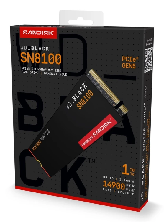 SSD WD Black SN8100 w/o HS 1TB  WDS100T1X0M