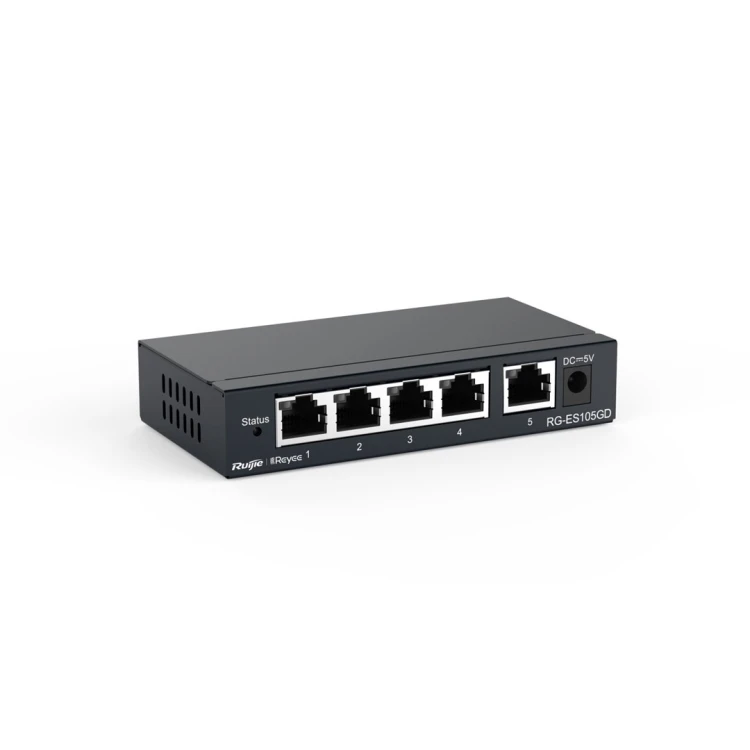 Ruijie Networks RG-ES105GD przełącznik sieciowy Nie zarządzany Gigabit Ethernet (10/100/1000) Czarny