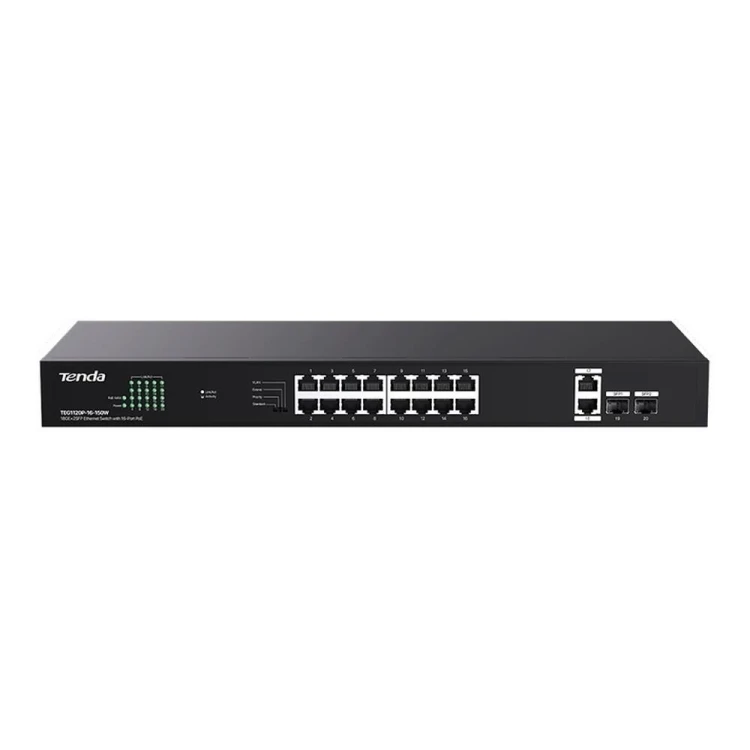 Tenda TEG1120P-16-150W łącza sieciowe Nie zarządzany Gigabit Ethernet (10/100/1000) Obsługa PoE