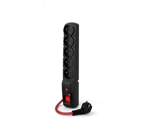 ACAR F5 POWER Czarny 5 x gniazdo sieciowe 230 V 10 m