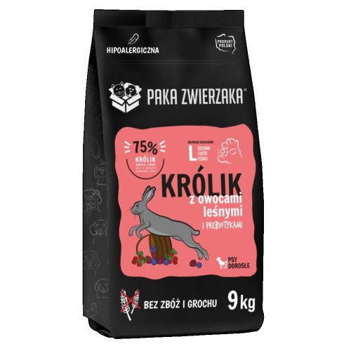 Paka Zwierzaka Królik z owocami leśnymi „L” 9kg