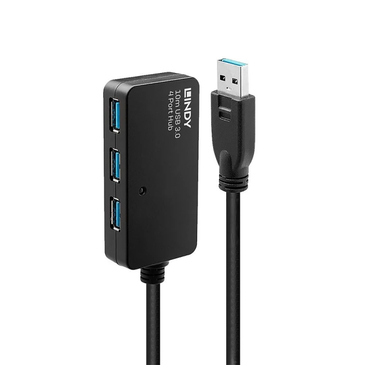 Lindy 43159 huby i koncentratory USB 3.2 Gen 1 (3.1 Gen 1) Type-A 5000 Mbit/s Czarny