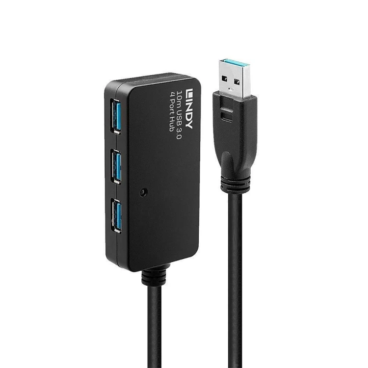Lindy 43159 huby i koncentratory USB 3.2 Gen 1 (3.1 Gen 1) Type-A 5000 Mbit/s Czarny