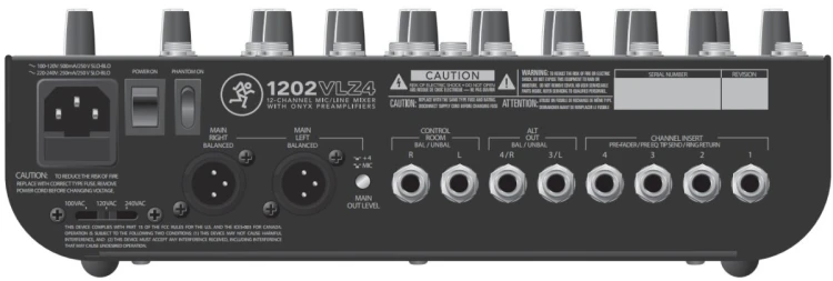 Mackie 1202VLZ4 mikser audio 12 kan. 20 - 20000 Hz