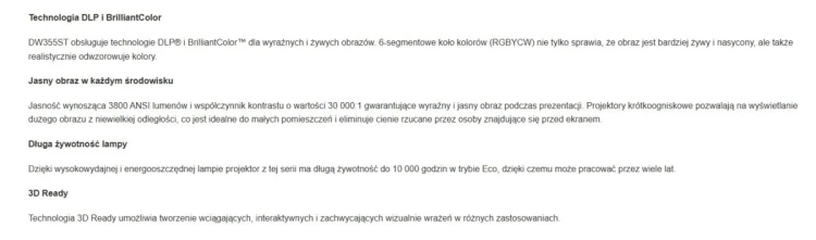 VIVITEK PROJEKTOR KRÓTKOOGNISKOWY DW355ST