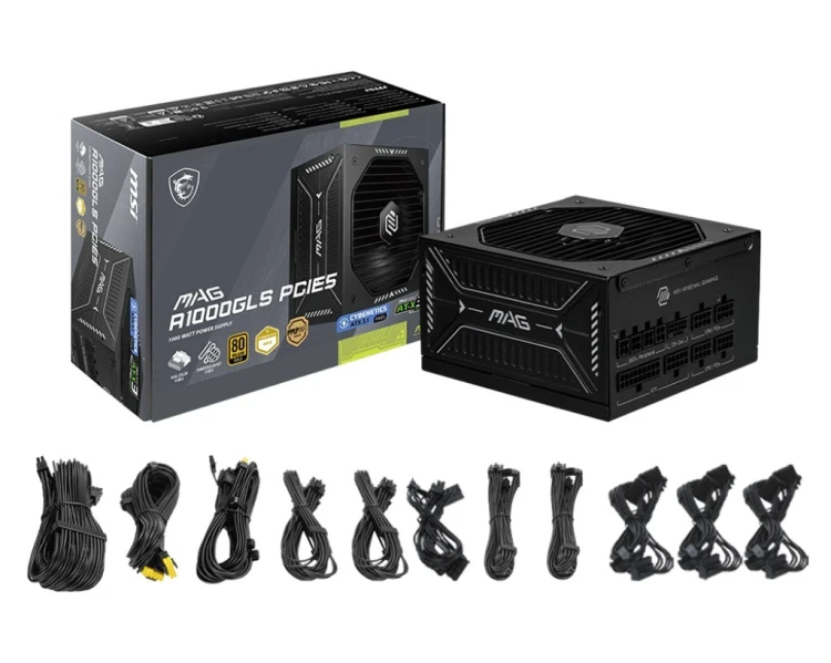 Zasilacz MSI MAG A1000GLS PCIE5 1000W 80+ Gold ATX 3.1
