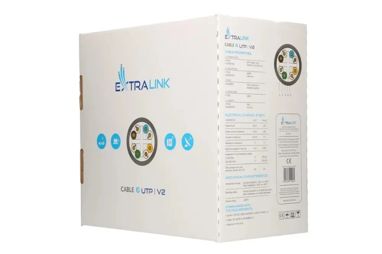 Kabel sieciowy Extralink EX.10062 skrętka CAT6 UTP (U/UTP) V2 Wewnętrzny 305M