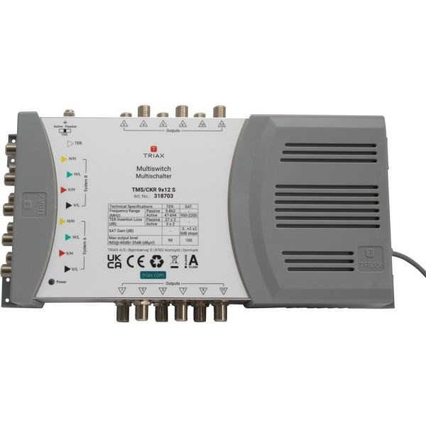 Multiswitch TMS-9/12S, 9 wejść / 12 wyjść, Triax