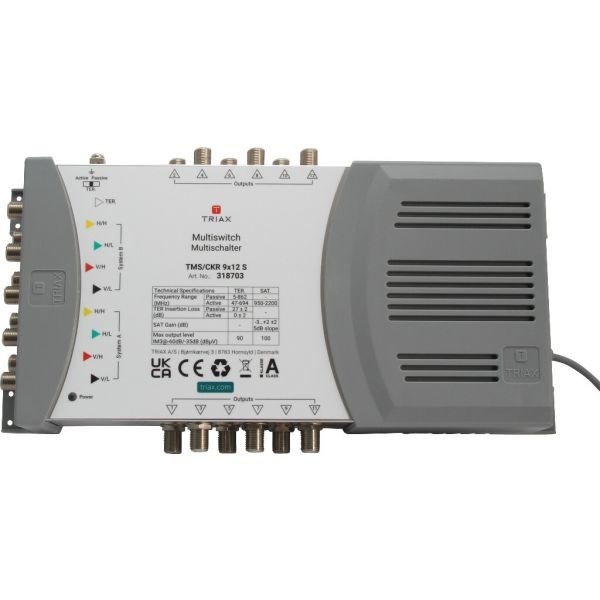 Multiswitch TMS-9/12S, 9 wejść / 12 wyjść, Triax