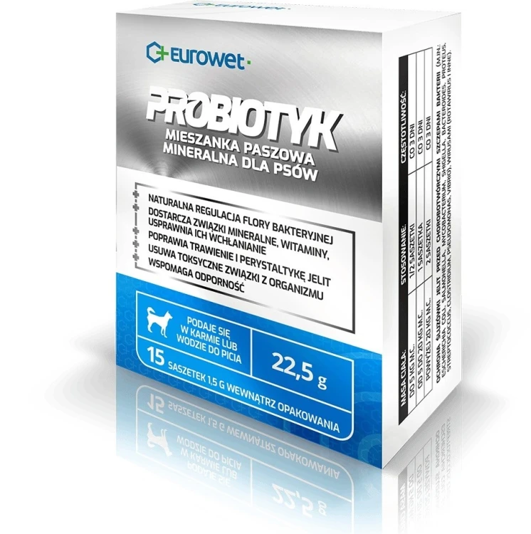 Eurowet Probiotyk Wsparcie jelit dla psa 15x1,5g