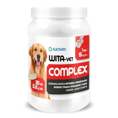 Eurowet Wita-Vet Complex 3,2g Wsparcie wzrostu i ciąży dla psa i szczeniąt 30szt