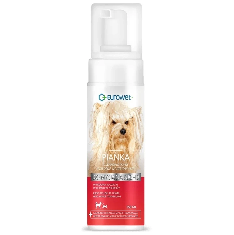 Eurowet Szampon do mycia na sucho piankowy dla psa i kota 150ml