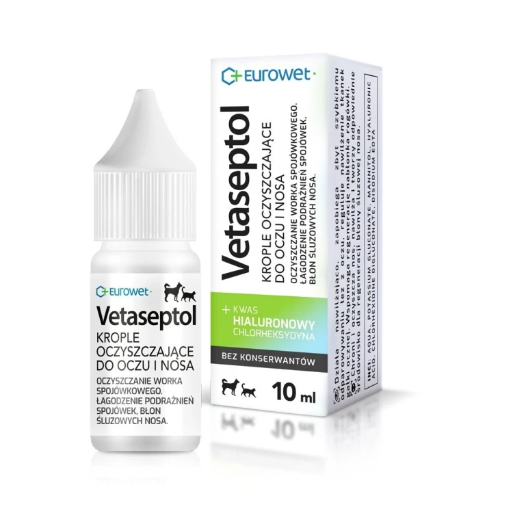 Eurowet Vetaseptol krople oczy/nos pies/kot 10ml