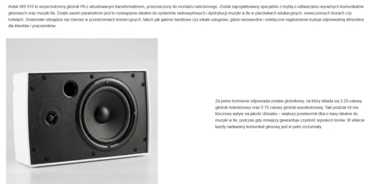 AVTEK GŁOŚNIK NAŚCIENNY WS 510
