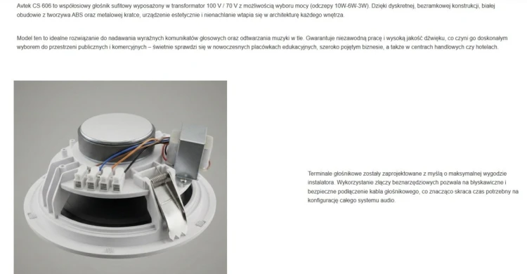 AVTEK GŁOŚNIK SUFITOWY CS 606