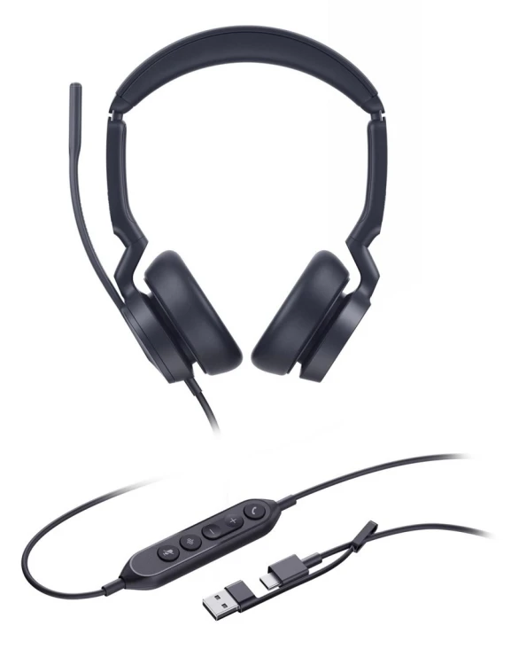 Yealink UH46 Dual UC USB-C/A Zestaw słuchawkowy Przewodowa Opaska na głowę Biuro/centrum telefoniczne USB Type-C / USB Type-A Czarny