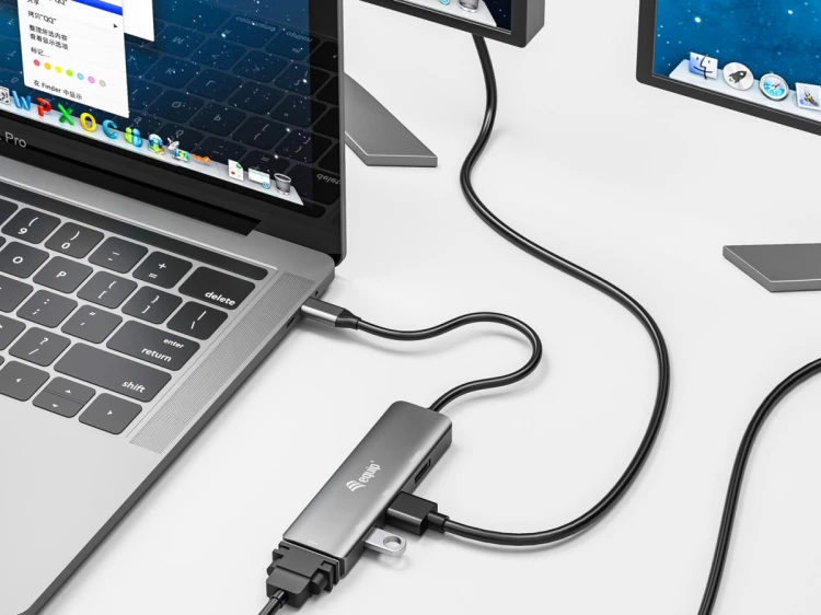 Equip 133485 zewnętrzna karta graficzna usb 3840 x 2160 px Czarny, Srebrny