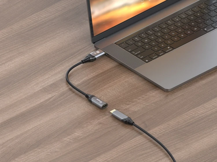 Equip 133446 adapter kablowy 0,15 m DisplayPort HDMI Czarny, Szary