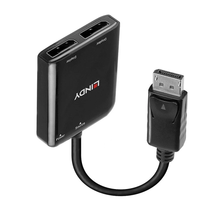 Lindy 38430 huby i koncentratory DisplayPort 21600 Mbit/s Czarny