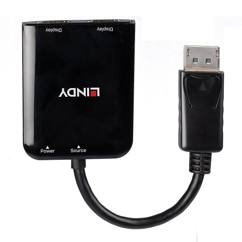 Lindy 38430 huby i koncentratory DisplayPort 21600 Mbit/s Czarny