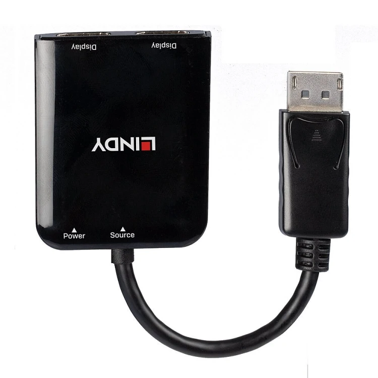 Lindy 38430 huby i koncentratory DisplayPort 21600 Mbit/s Czarny