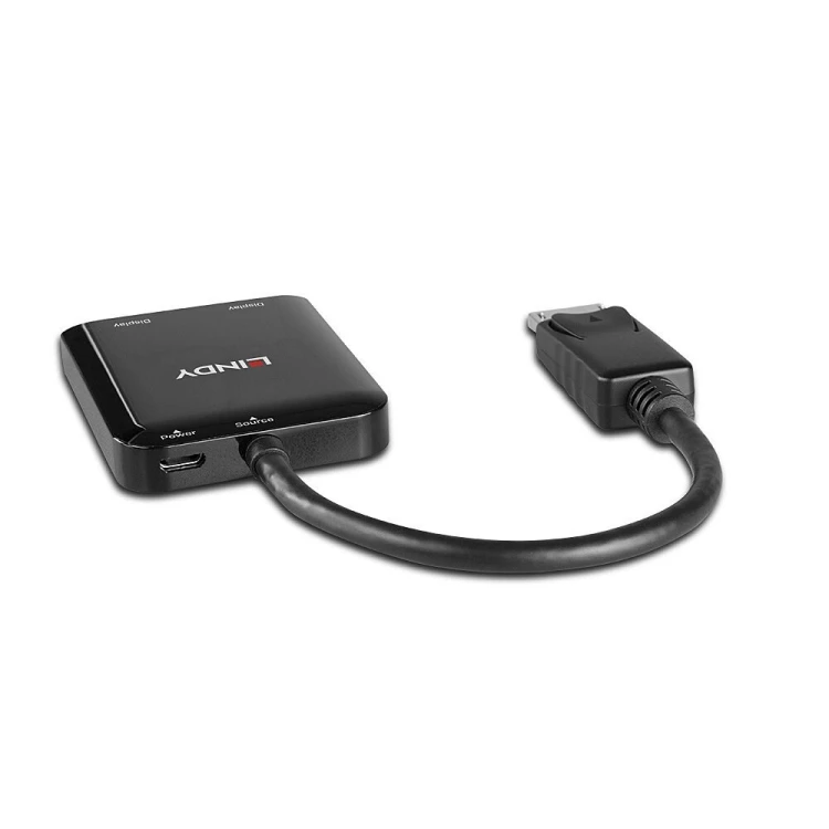 Lindy 38430 huby i koncentratory DisplayPort 21600 Mbit/s Czarny