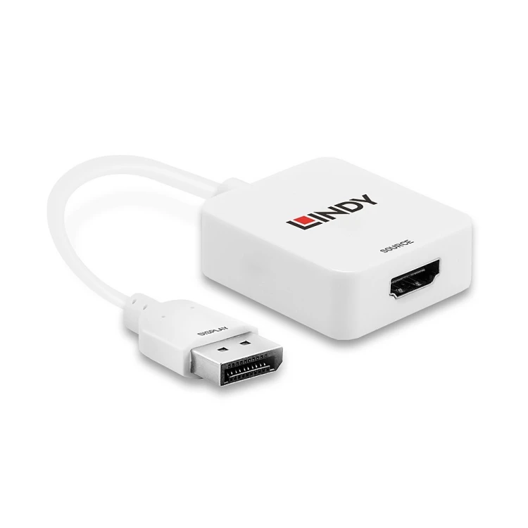Lindy 38146 adapter kablowy HDMI Typu A (Standard) DisplayPort Biały