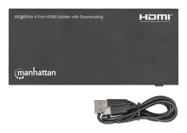 Manhattan 208369 rozgałęziacz telewizyjny HDMI 4x HDMI