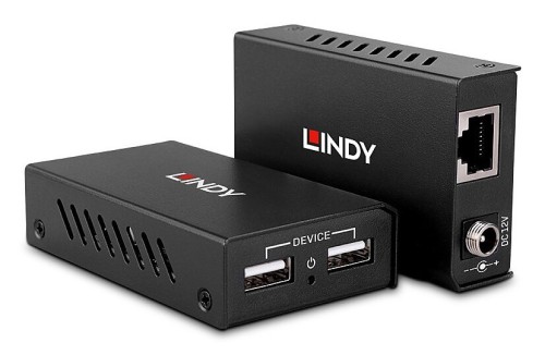 Lindy 43408 przedłużacz AV Nadajnik i odbiornik AV Czarny