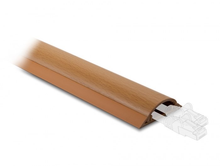 DeLOCK Samoprzylepna listwa kablowa 50 x 13 mm - długość 1 m, wygląd drewna