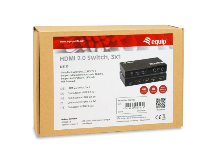 Equip 332725 przełącznik wideo HDMI