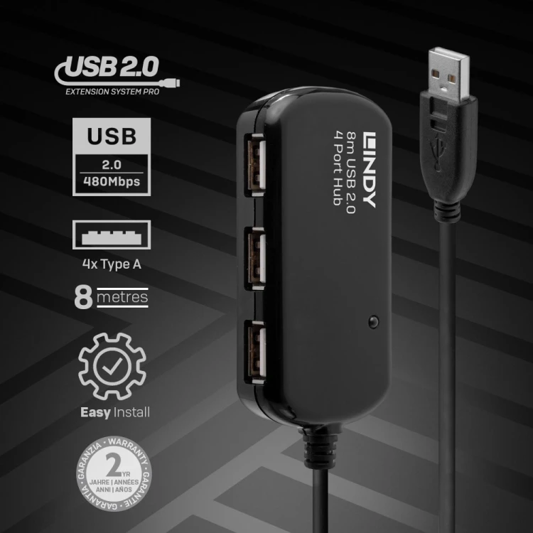 Lindy 42781 huby i koncentratory 480 Mbit/s